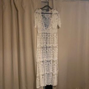 White swimsuit cover up